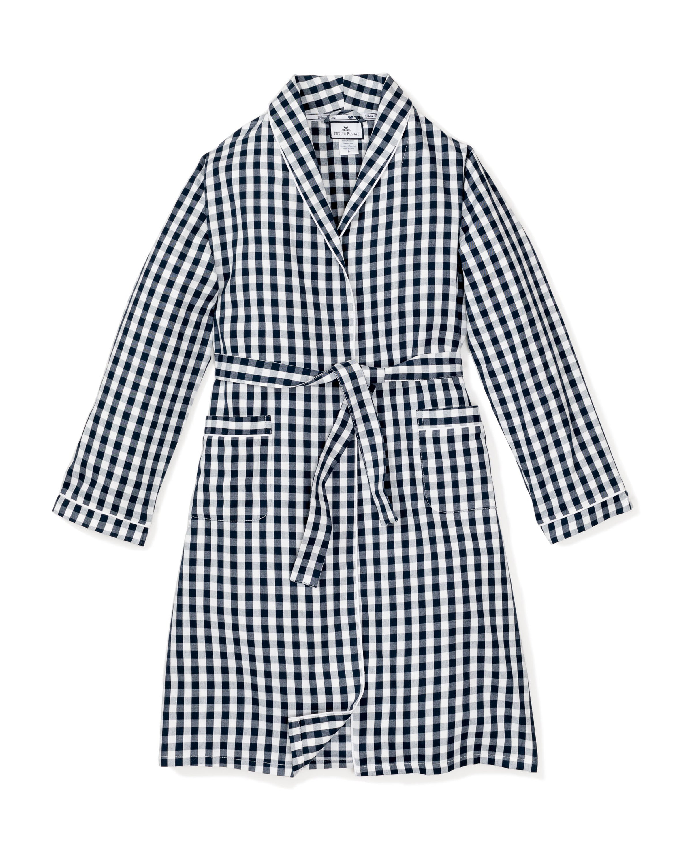 Men’s Navy Gingham Robe