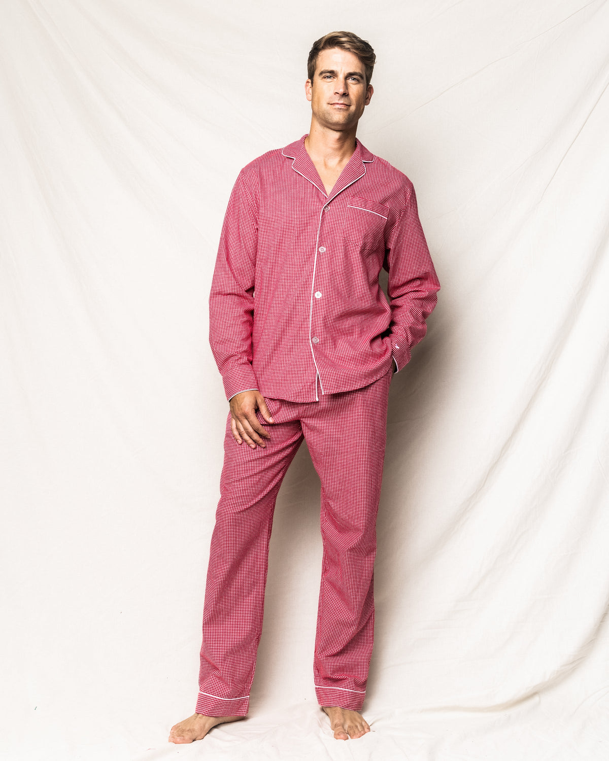 Men’s Red Mini Gingham Pajama Set