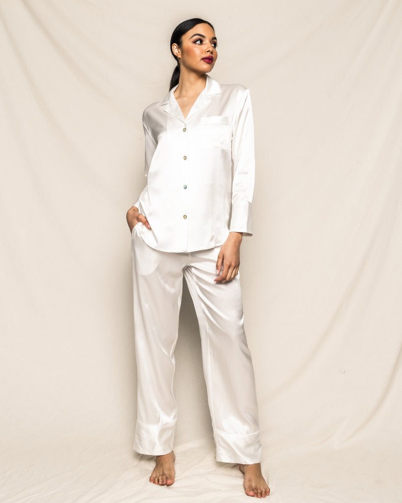 Quality Pure Women Silk Pjs Long Sleeves Nice Luxury Silk Ladies