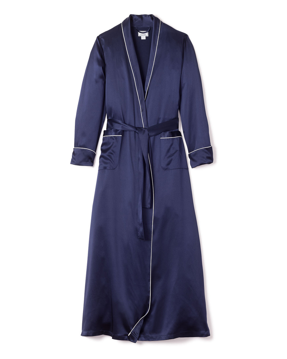 Women’s Navy Silk Long Robe