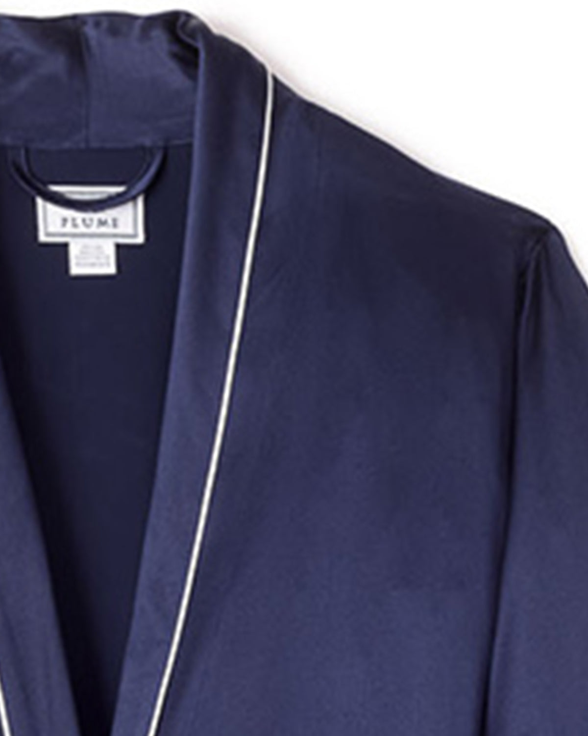 Women's Navy Silk Long Robe