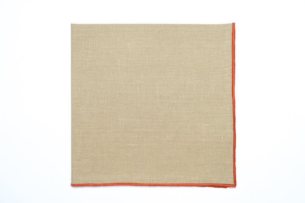 Vizon Napkin with Light Orange Small Trim, Set of 4