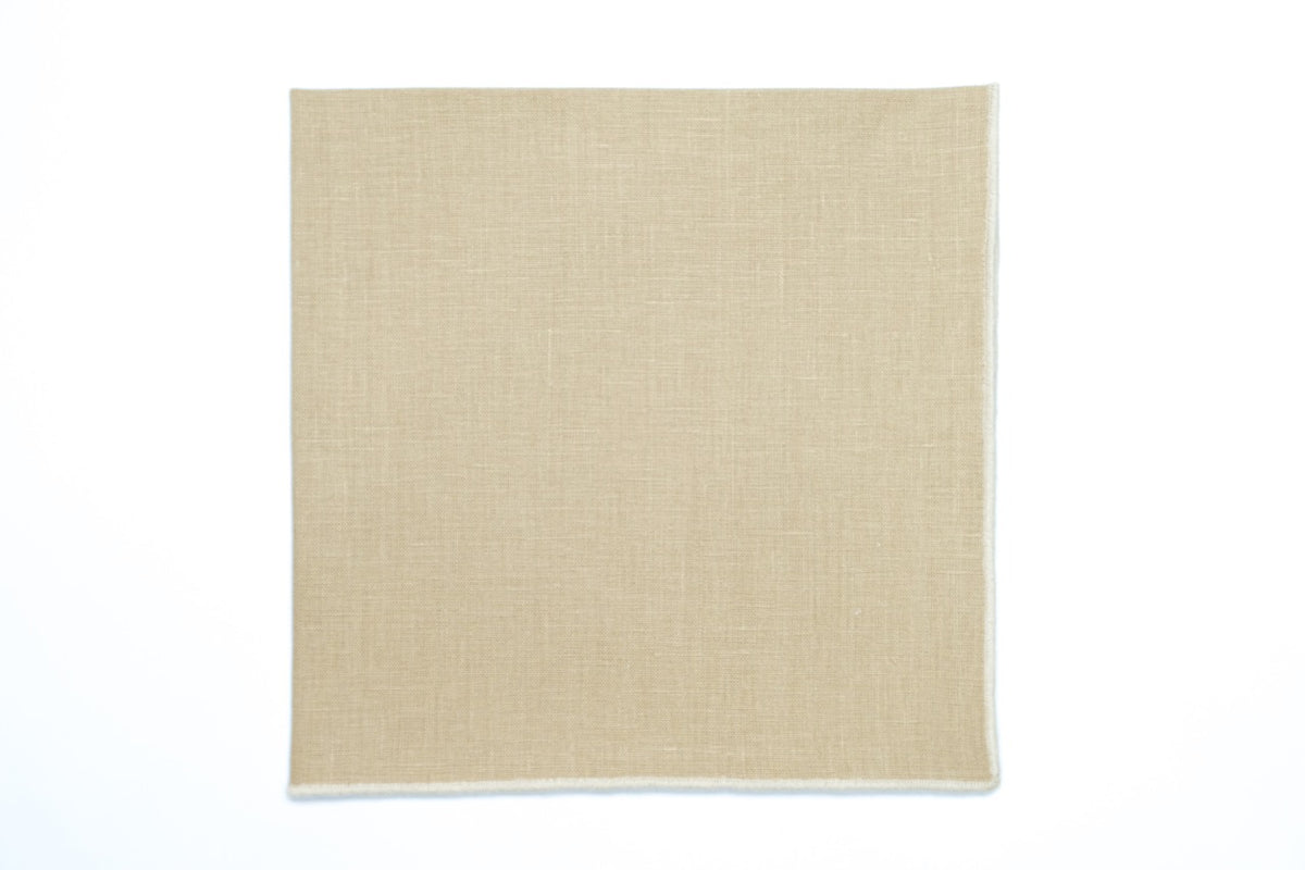 Vizon Napkin with Beige Small Trim, Set of 4