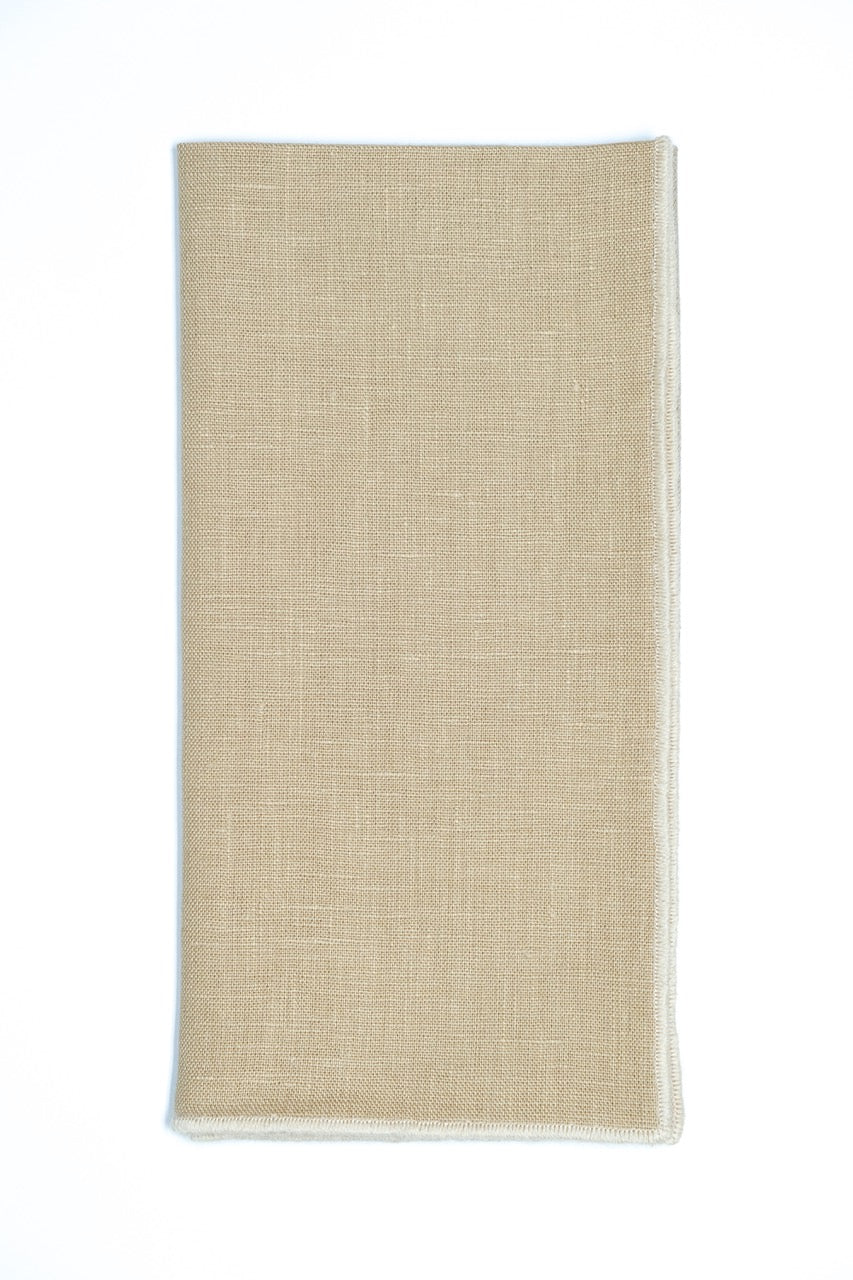 Vizon Napkin with Beige Small Trim, Set of 4