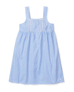 Women’s French Blue Seersucker Charlotte Nightgown