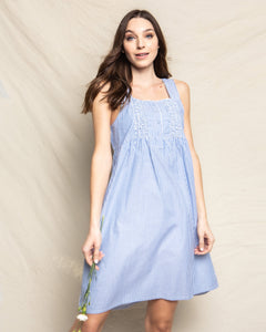 Women’s French Blue Seersucker Charlotte Nightgown