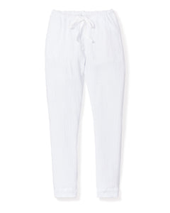 Women’s White Gauze Drawstring Pants