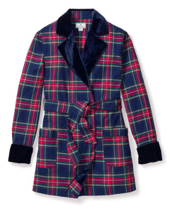 Women’s Windsor Tartan Car Coat with Velvet Trim