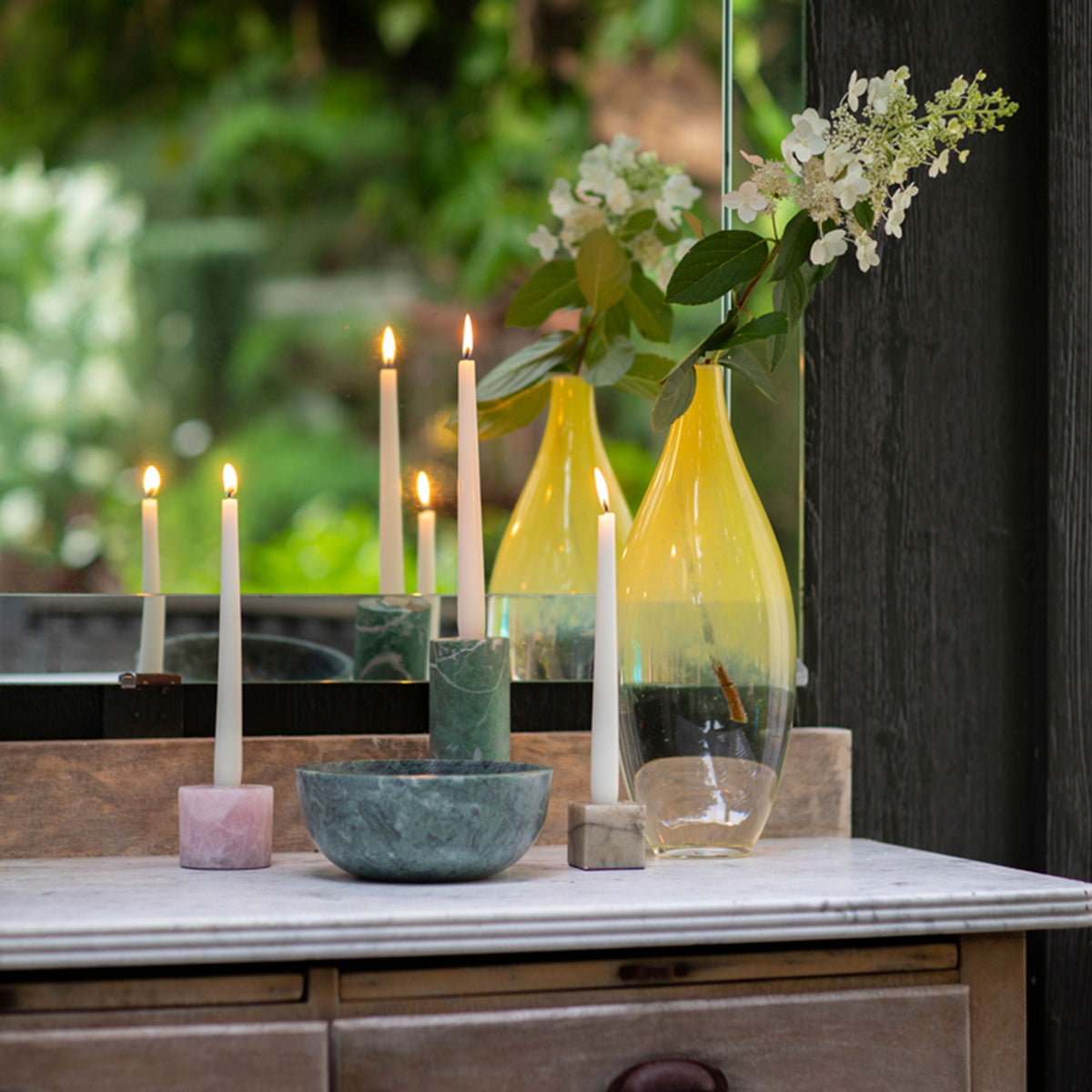 Column Candlestick in Green Quartz