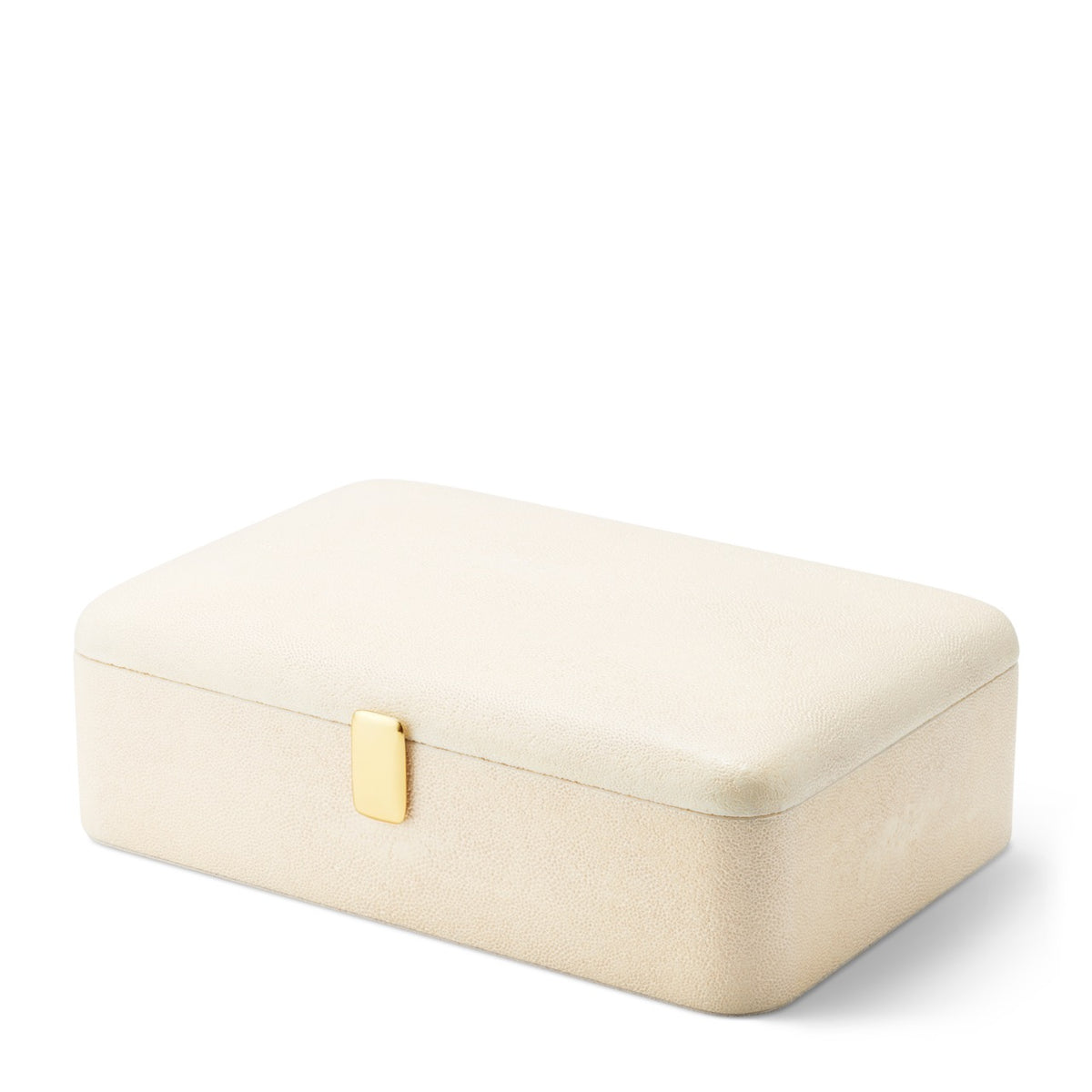 Abella Shagreen Large Jewelry Box in Cream