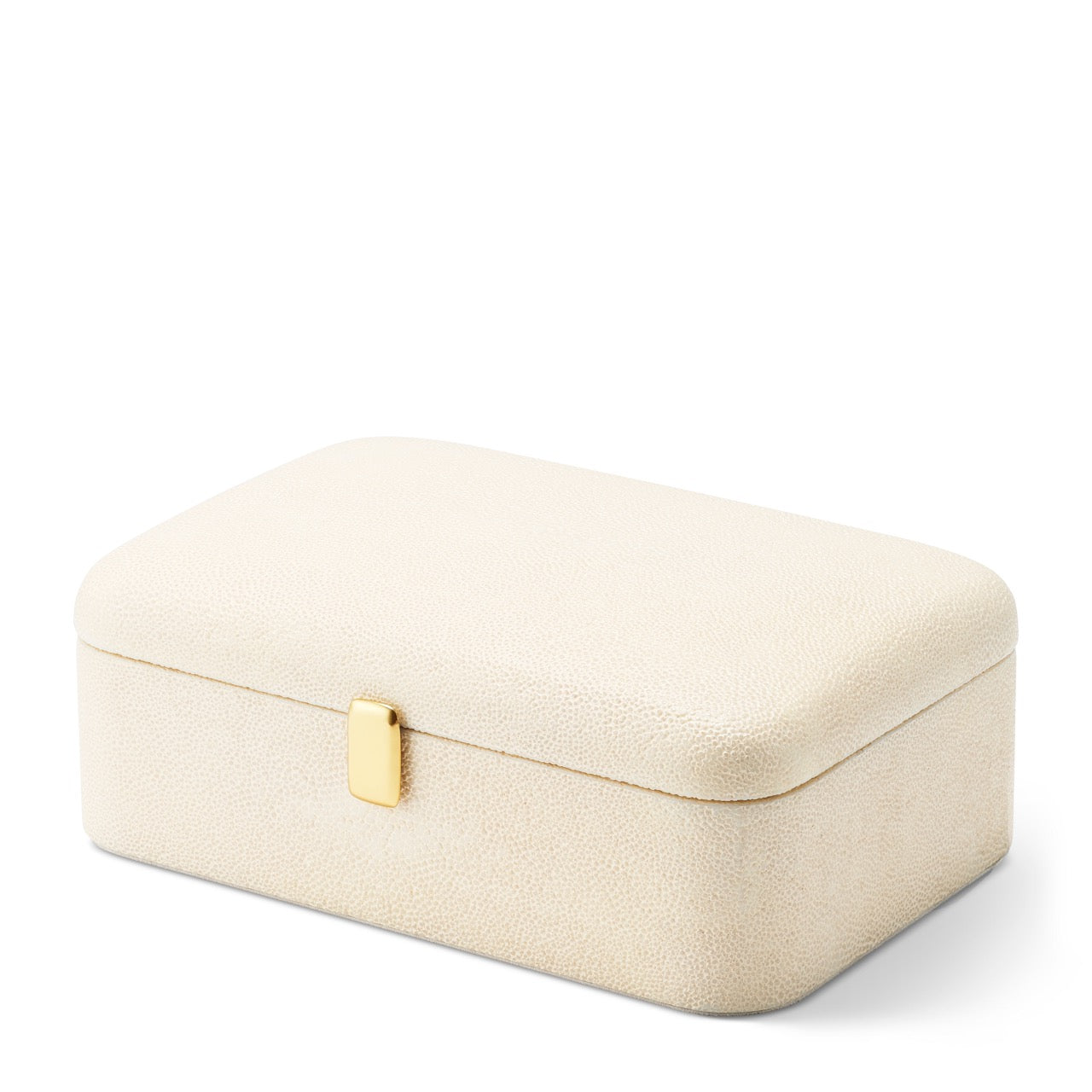 Abella Shagreen Small Jewelry Box in Cream