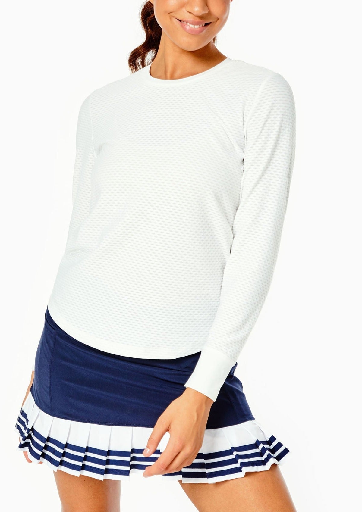 Palmetto Long Sleeve Top in White