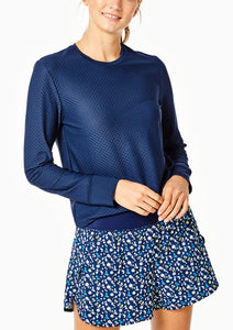 Palmetto Long Sleeve Top in Navy