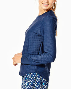 Palmetto Long Sleeve Top in Navy
