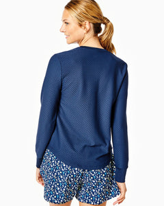 Palmetto Long Sleeve Top in Navy