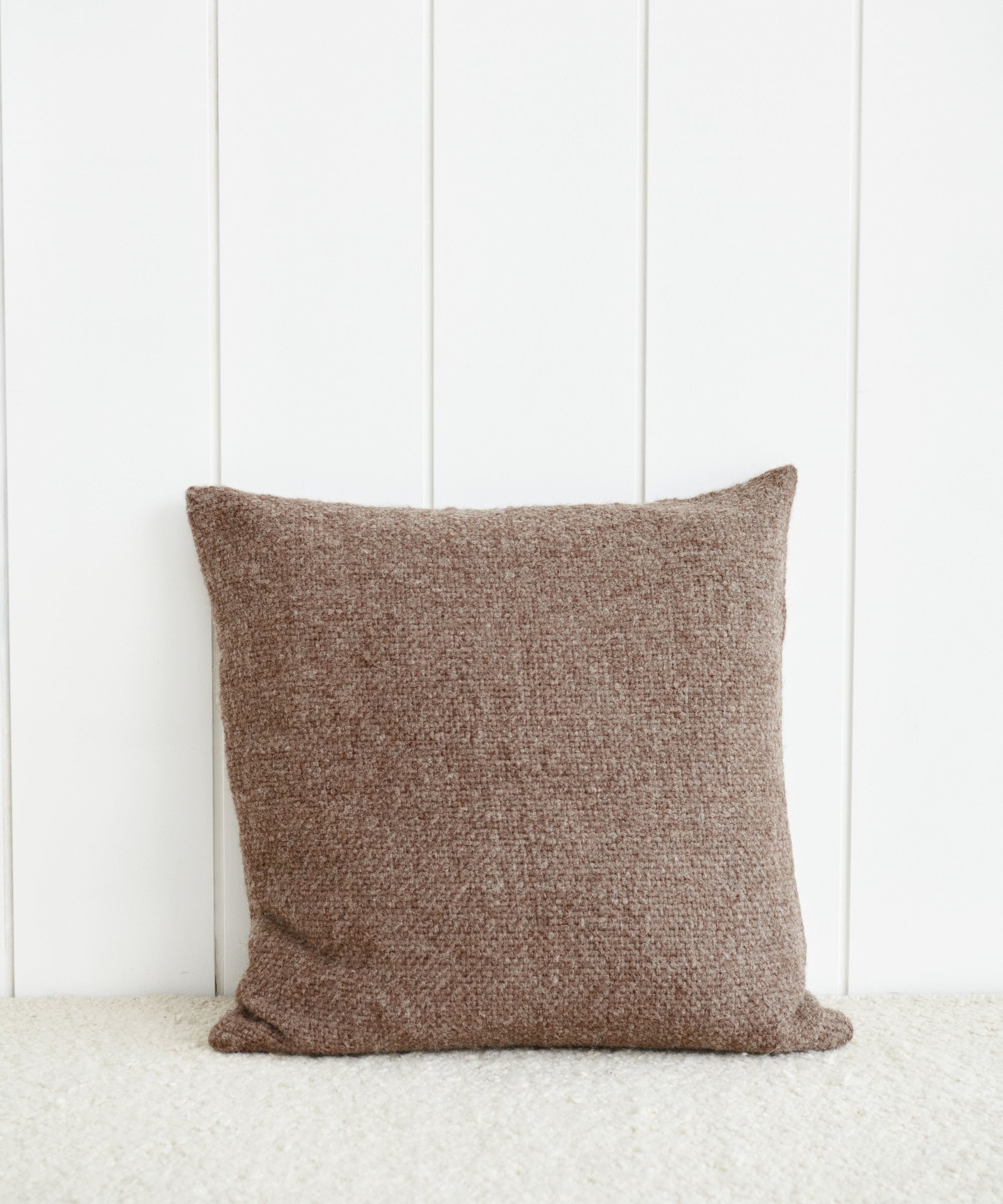 Alpaca Basketweave Pillow | Cocoa Color