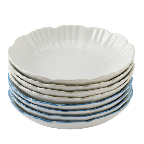 Amanda Lindroth Ruffle Edge Everything Bowl Blue, Set of 4