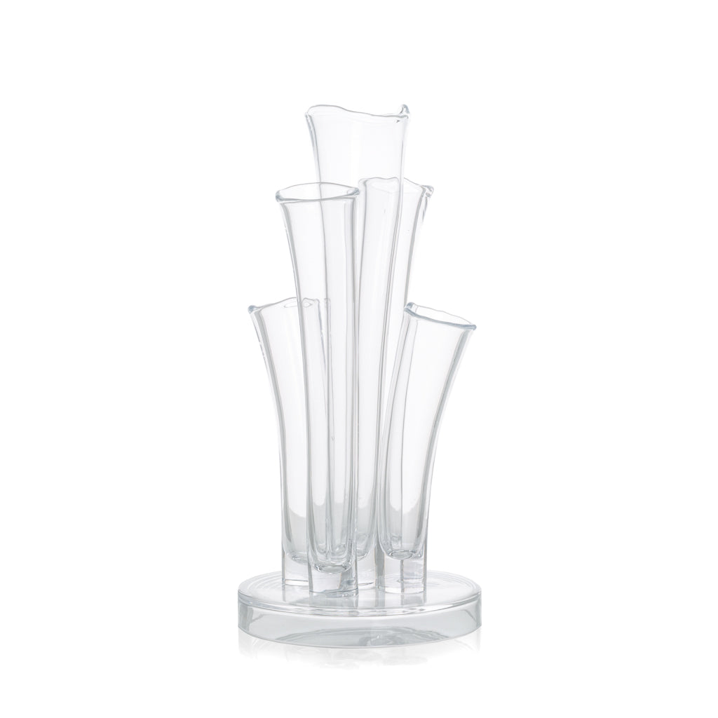 Angelina Small Scissor-Cut Glass Vase