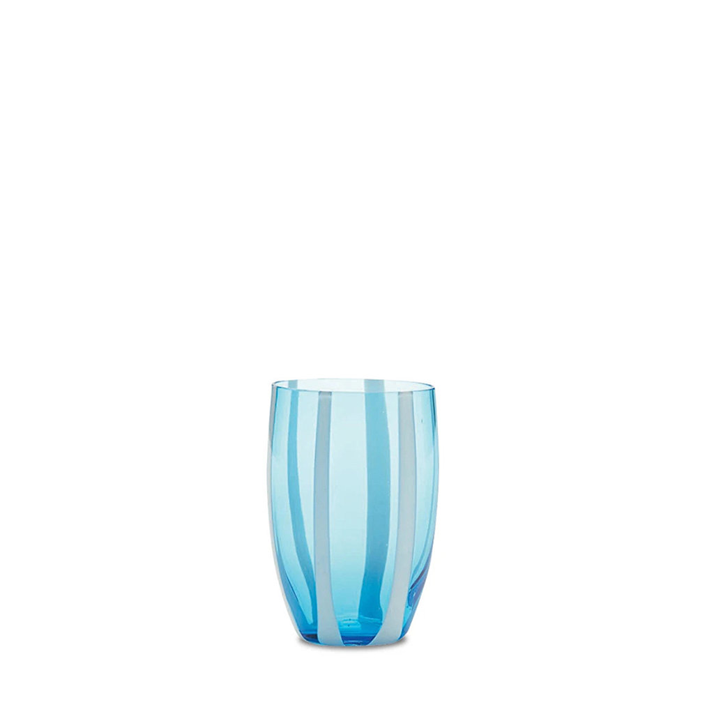Aqua and White Striped Tumbler