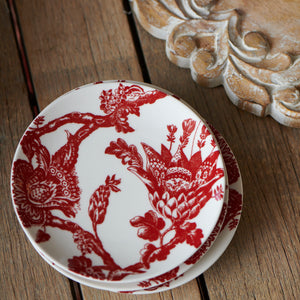 Arcadia Canape Plates in Crimson, Set of 4