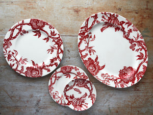 Arcadia Rimmed Dinner Plate Crimson