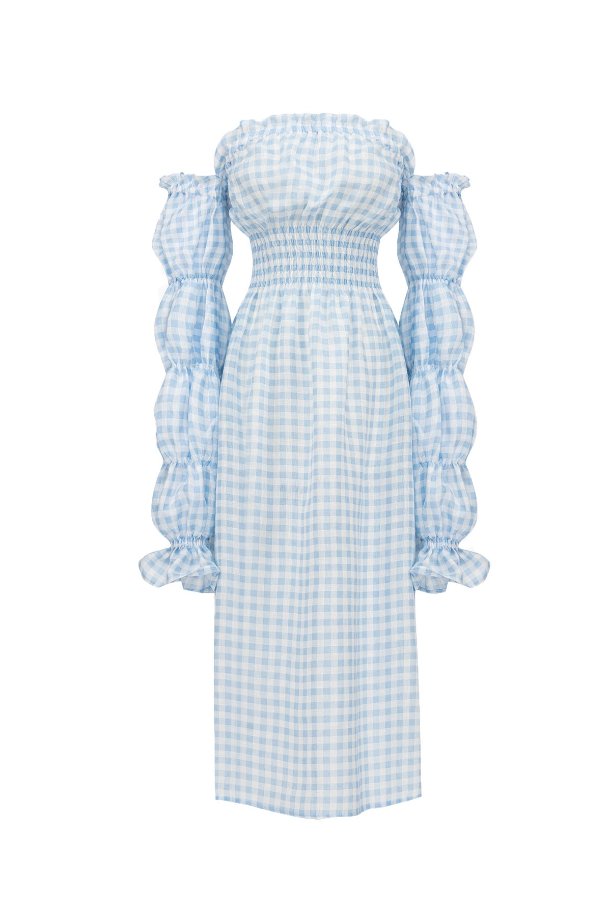 Michelin Linen Dress in Blue Vichy