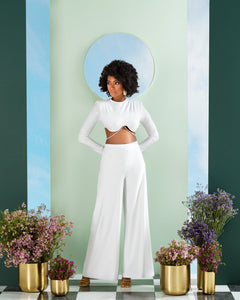 Dessy Satin Palazzo Pants