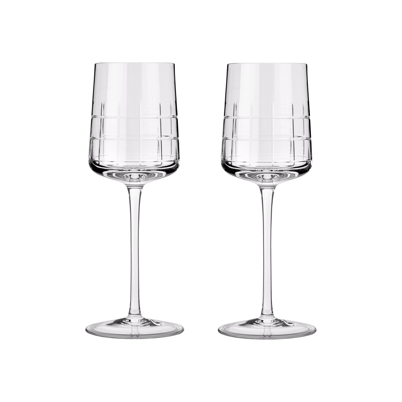 Set of 2 Crystal White Wine Glasses Graphik