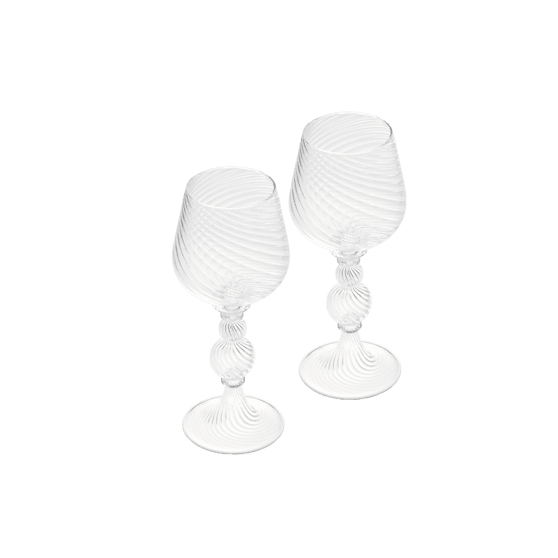 Blown Glass Red Wine Glass Set Tourbillon