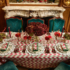 Raspberry Red Ikat Tablecloth