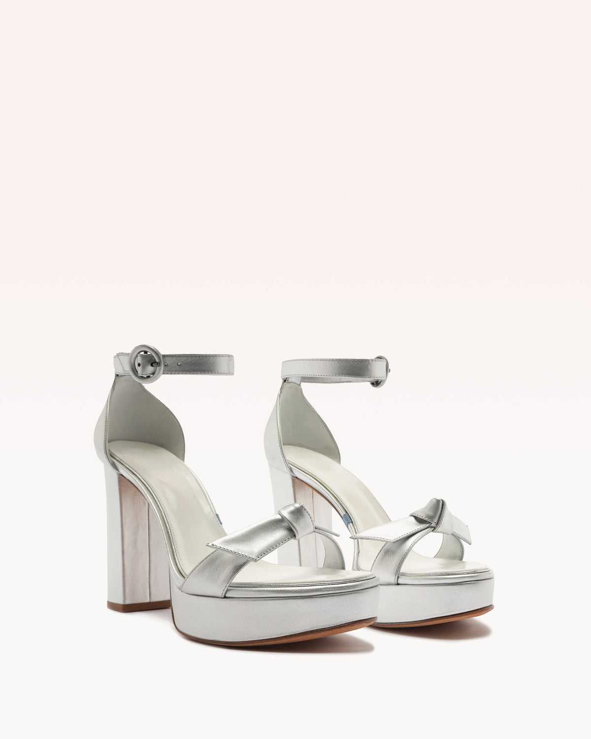 Clarita Platform Bridal 120 in Silver Pearl