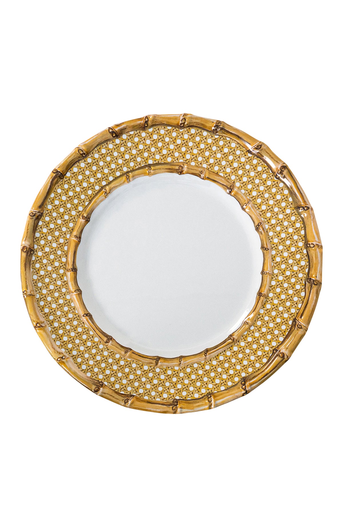 Bamboo Caning Melamine Dinner Plate