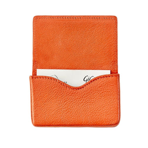 Hard Business Card Case in Goatskin Leather