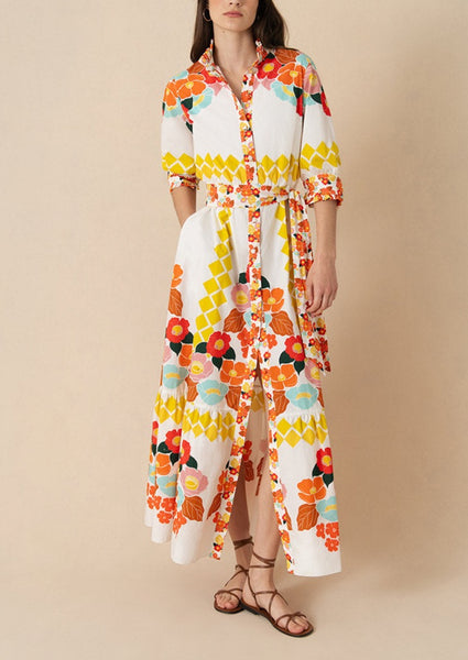 【関税＆送料込み】Marni Dress Flowers Marni Midi Dress in Astro Flowers White | Over The Moon
