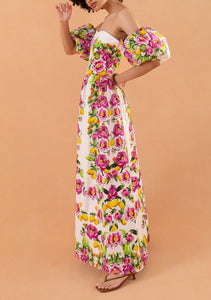 Juliet Cotton Maxi Dress in Peonia Pink