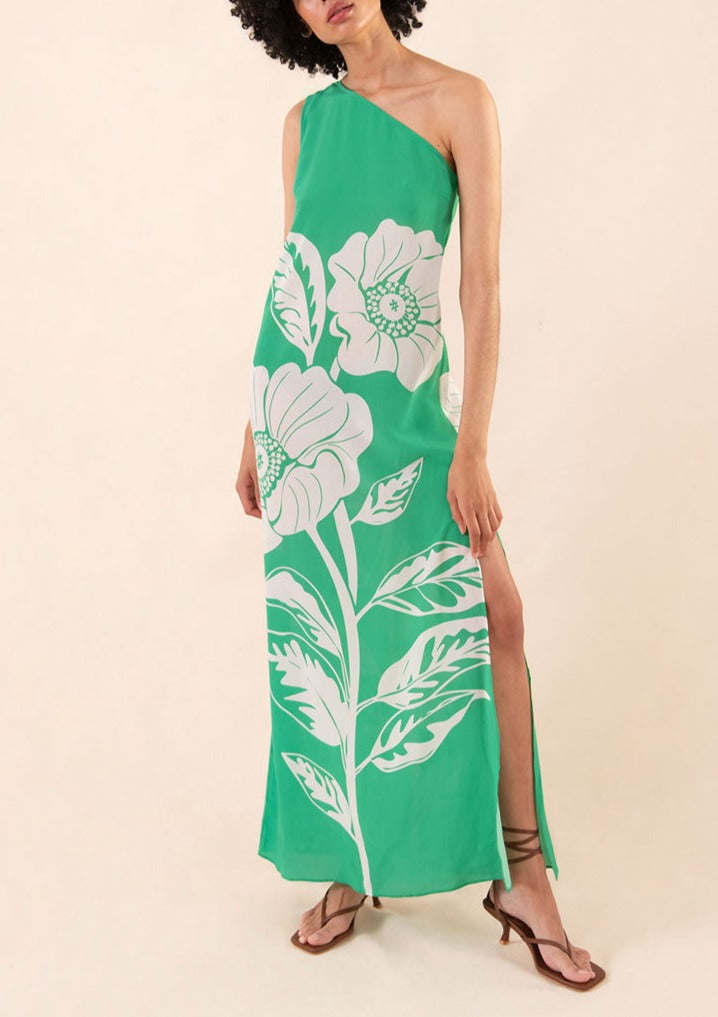 Lani Crepe Maxi Dress in Green