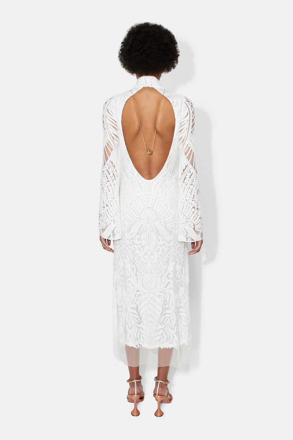 Borghese Bridal Backless Dress in Off-White