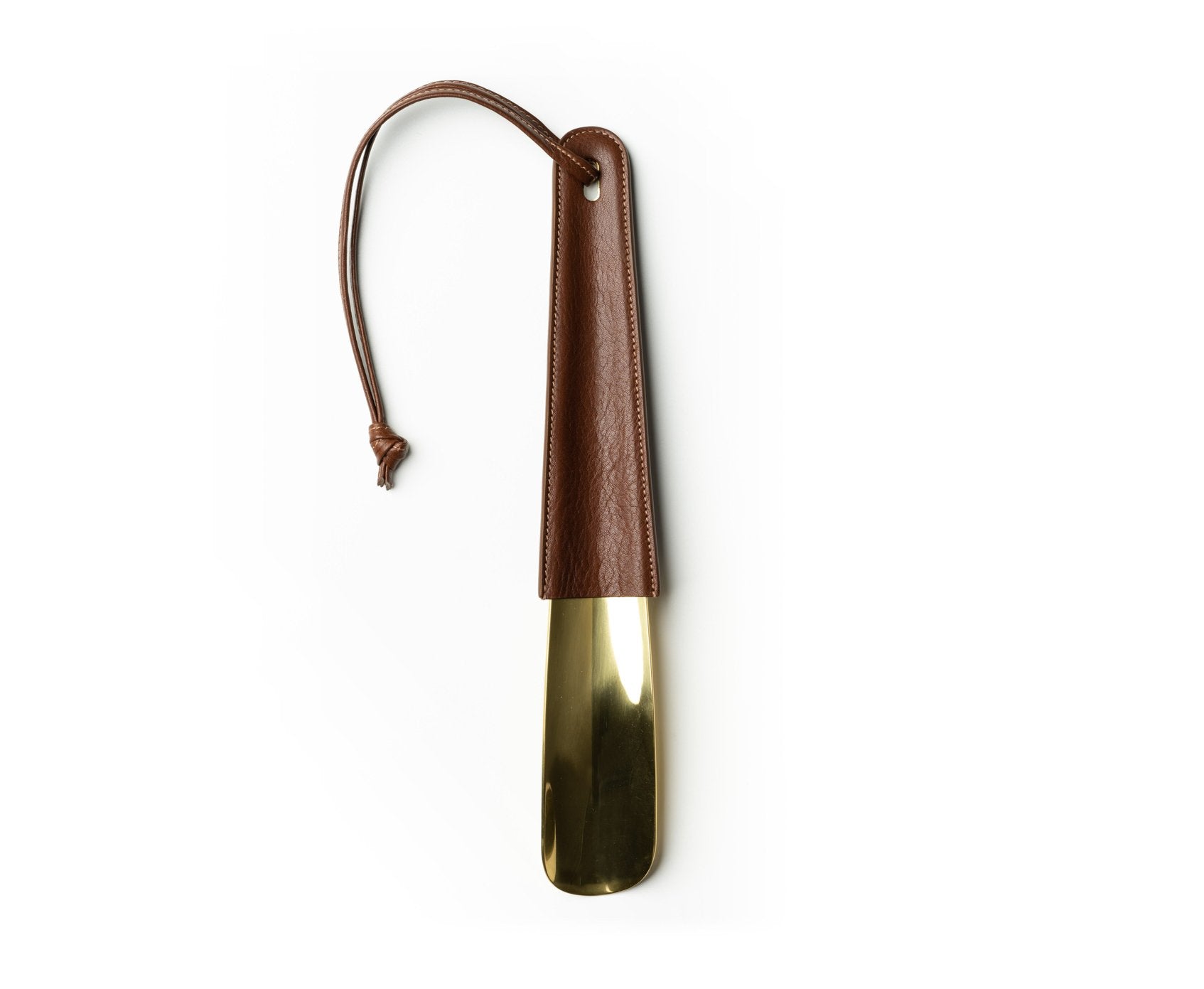Brass-Tipped Shoehorn No. 239 | Vintage Chestnut Leather