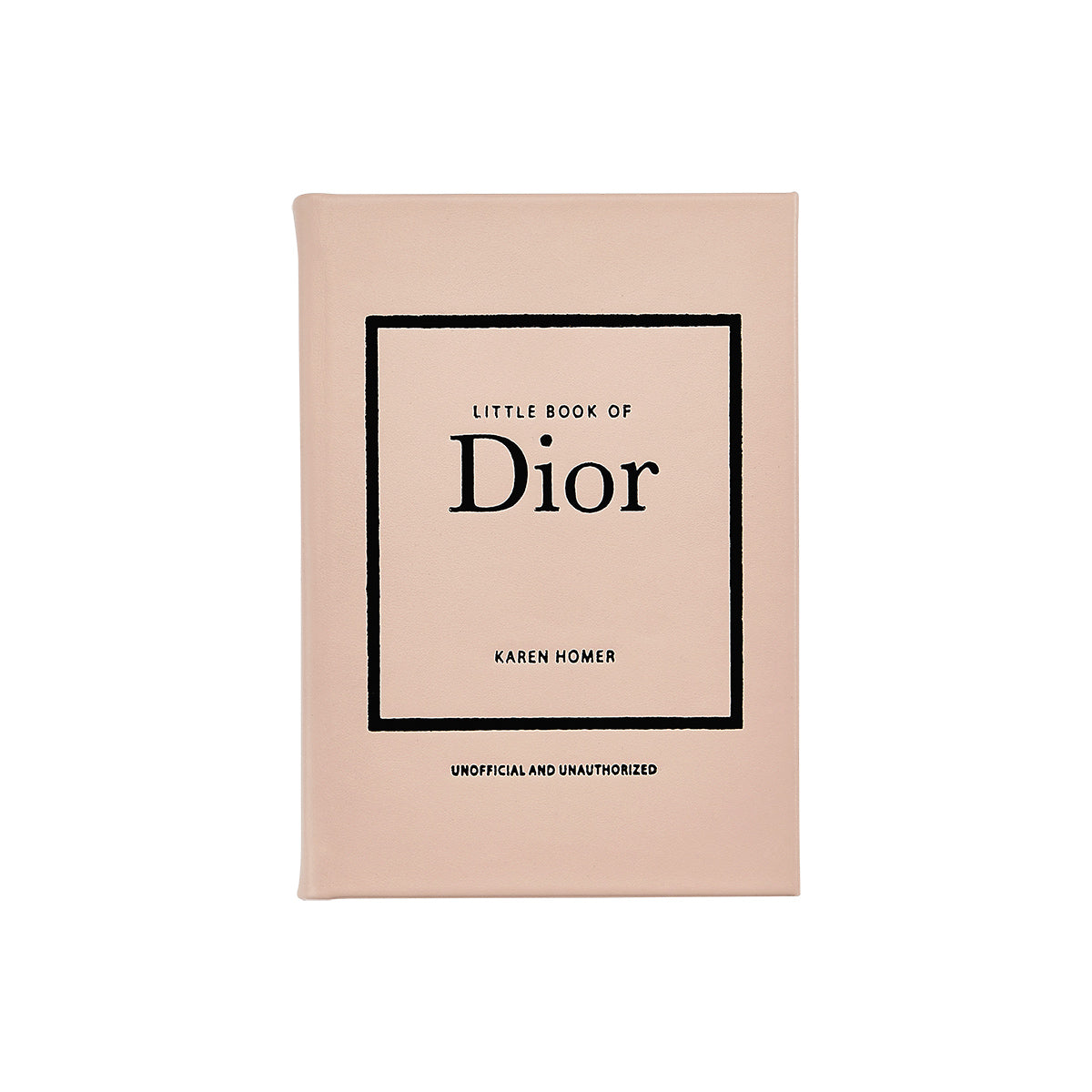 Front view of Little Book of Dior in Traditional Leather showcasing its nude bonded leather cover and black border design