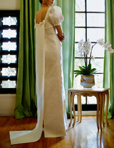 Puffy Sleeve Wedding Gown with Bows