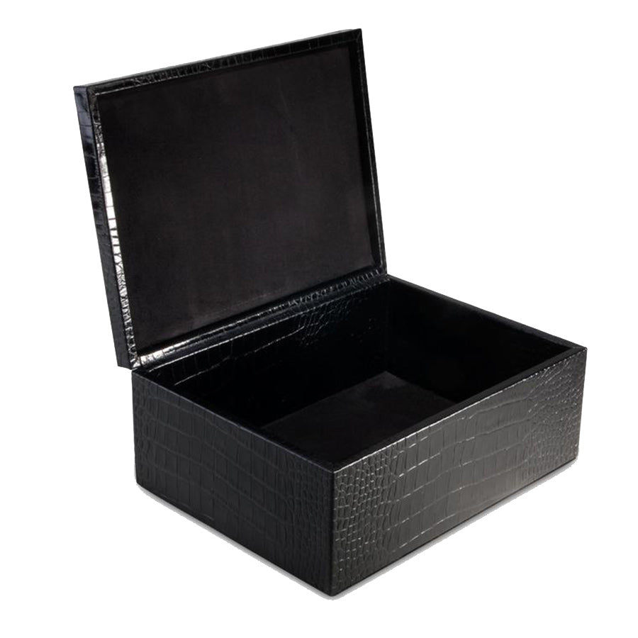 Large Box in Crocodile Embossed Leather