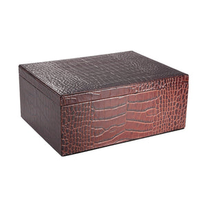 Large Box in Crocodile Embossed Leather