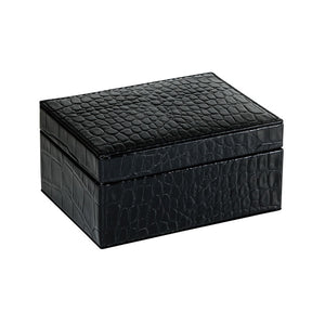 Small Box in Crocodile Embossed Leather