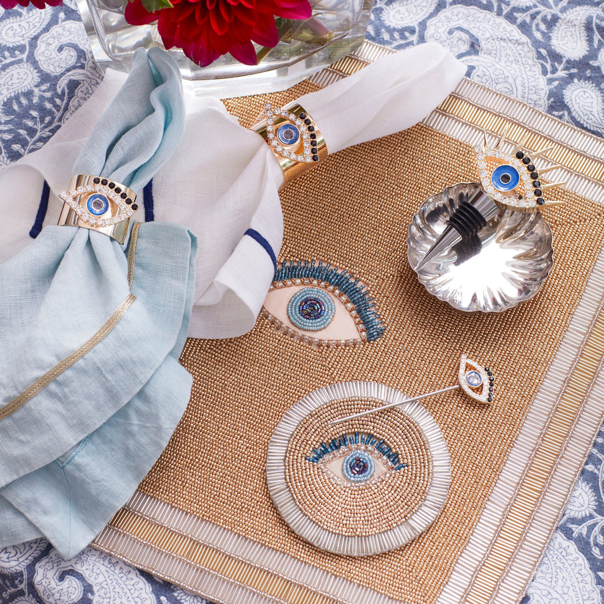 Evil Eye Napkin Rings, Set of Two