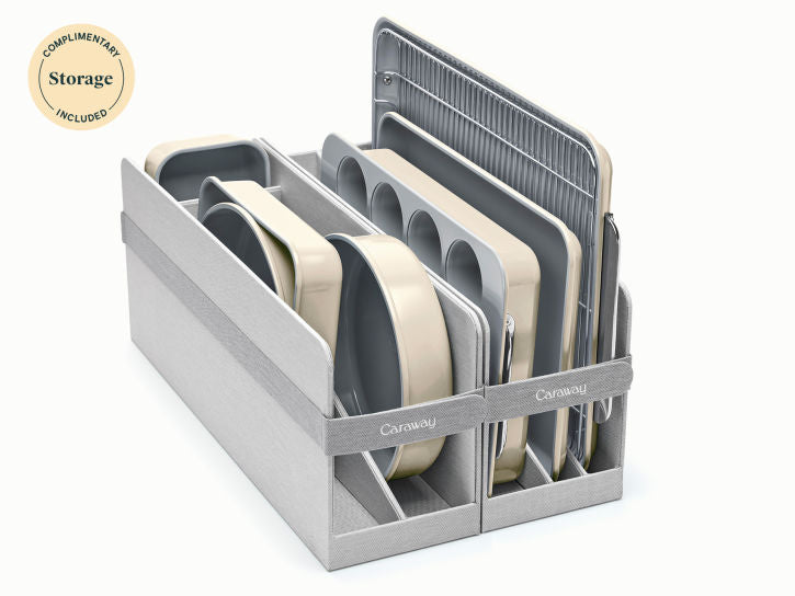 11 Piece Bakeware Set, Non-Stick & Non-Toxic Ceramic-Coating Baking Dishes- color cream