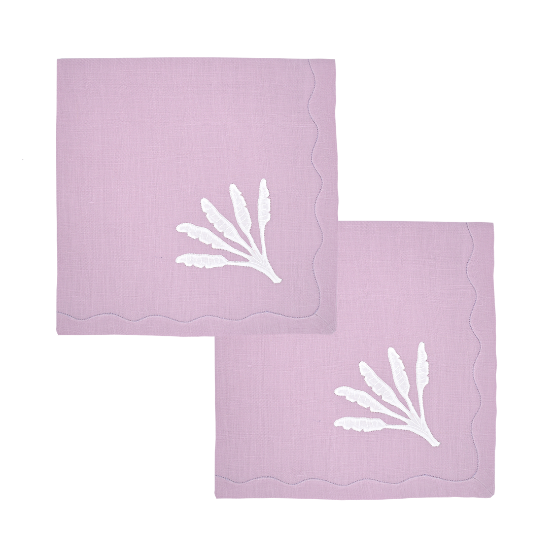 Banana Palm Dinner Napkins in Lilac, Set of 2