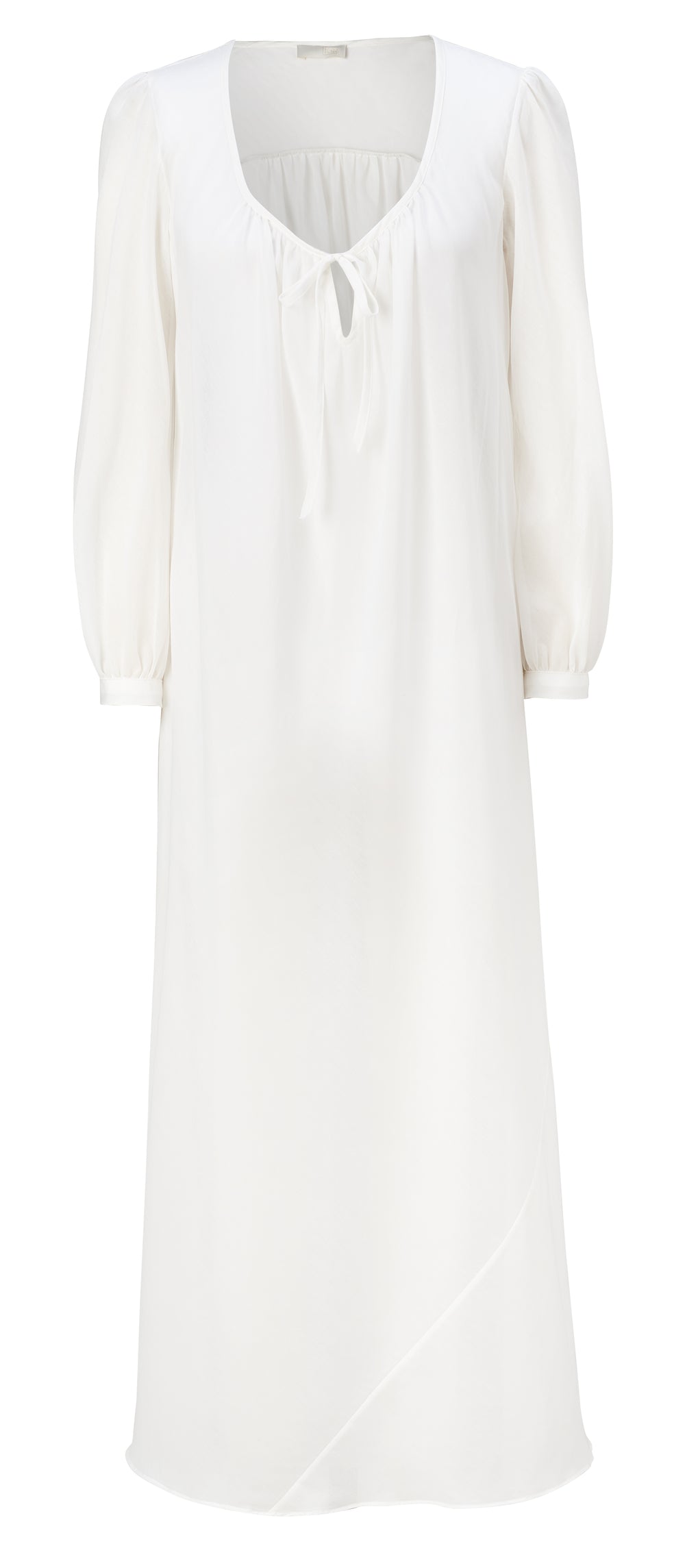 Bast Long Pearl Silk Cotton Sleep Shirt