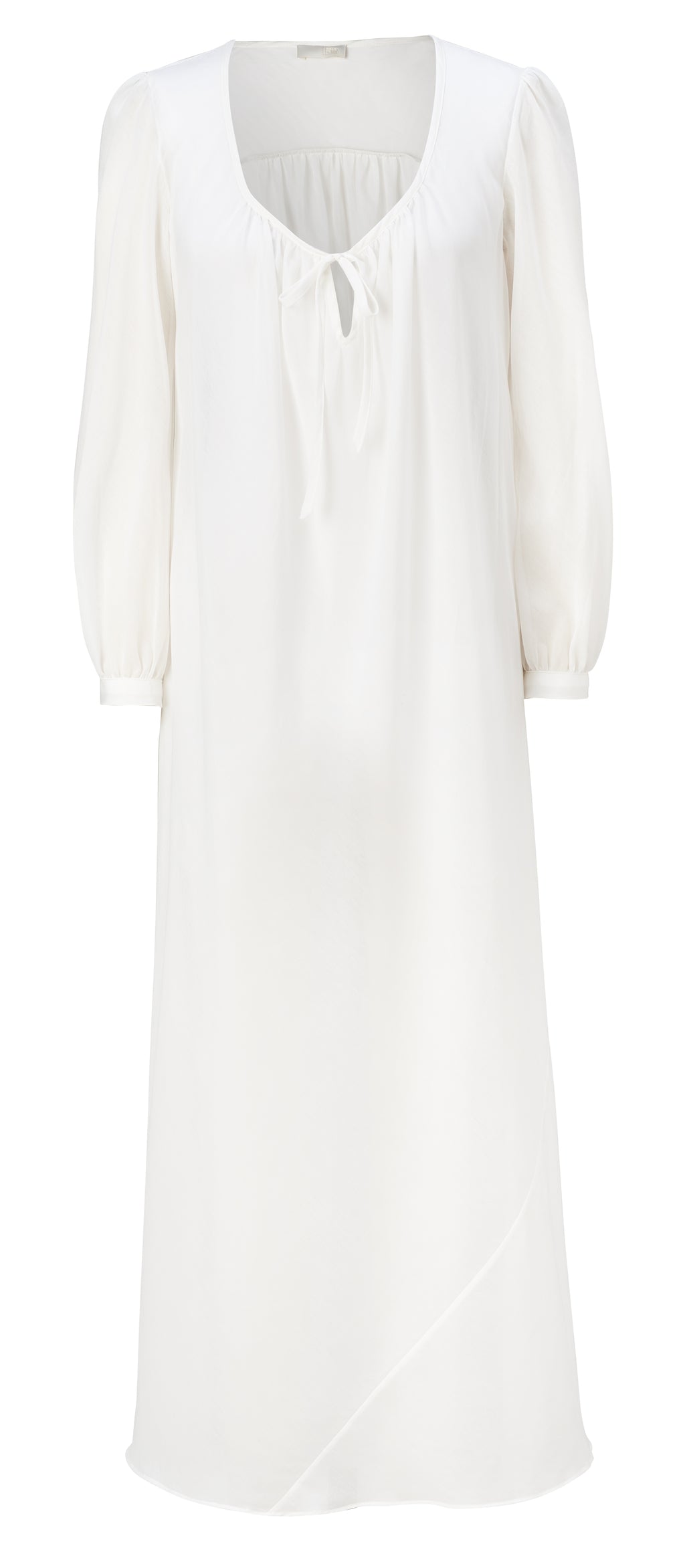 Bast Long Pearl Silk Cotton Sleep Shirt