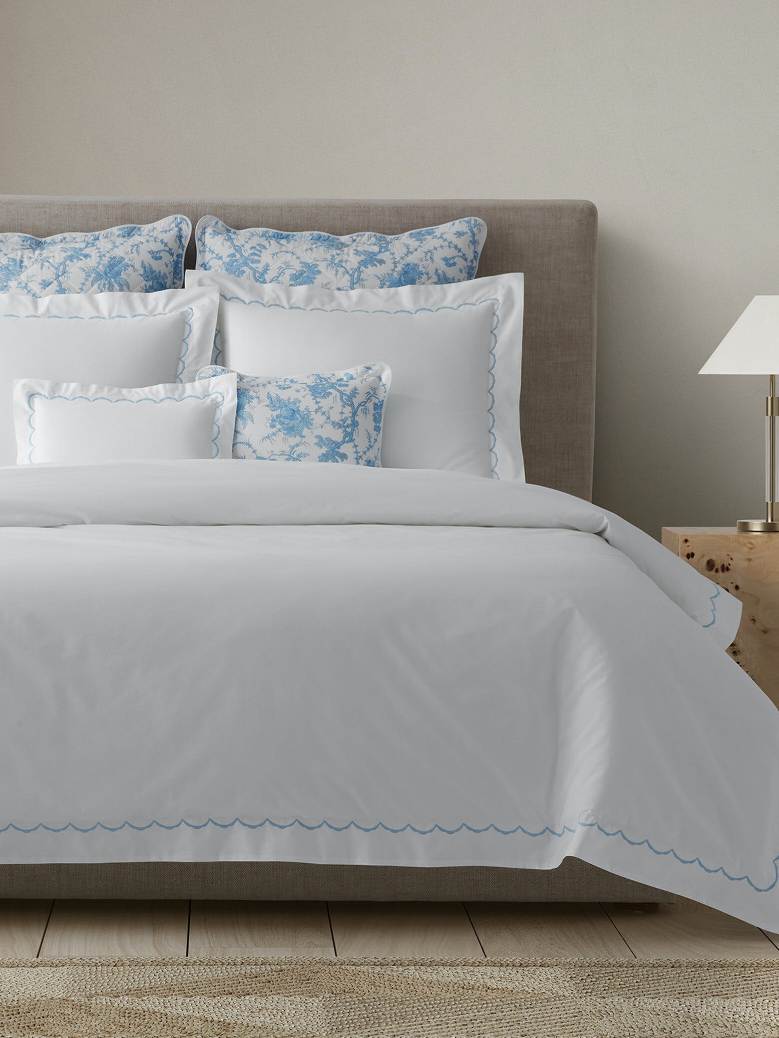 Scallop Duvet Cover - Blue/Queen