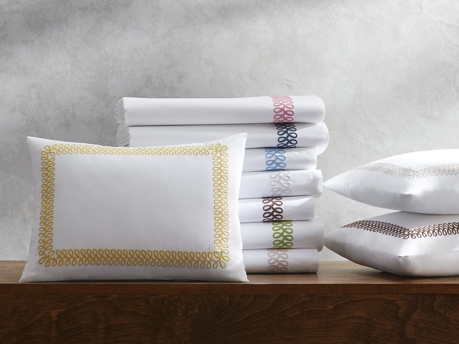 Astor Braid King Pillowcase Set in Green